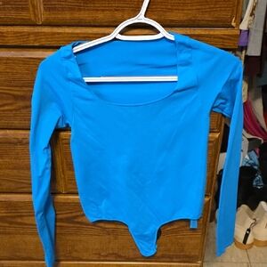 SKIMS Blue Long Sleeve Bodysuit